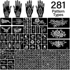 RAZET henna stencils words symbols for personalized temporary tattoos.
