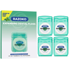 Razoko coconut oil expanding dental floss Mint flavor box front