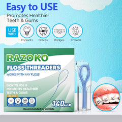 Hygienic carrying case for dental floss threaders