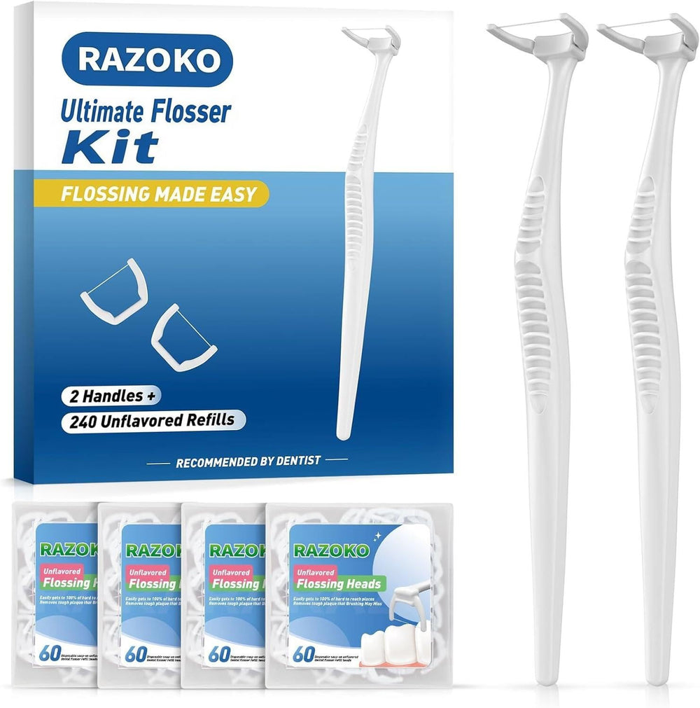 RAZOKO Ultimate Flosser Kit – two handles and refills