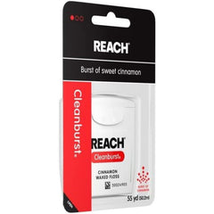 55-yard Reach Cleanburst Waxed Dental Floss box and dispenser