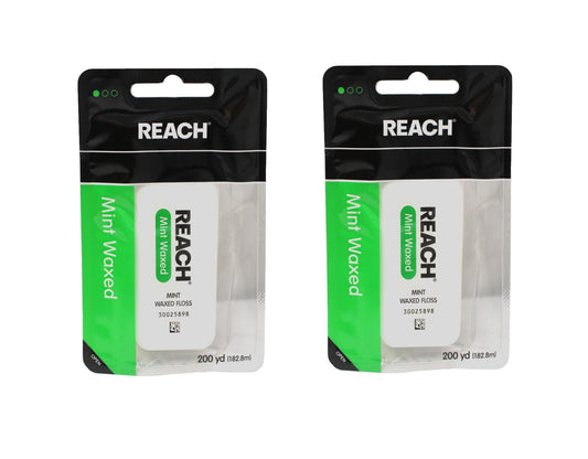Reach Mint Waxed Dental Floss 200 Yards Pack of 2 front view in dispenser