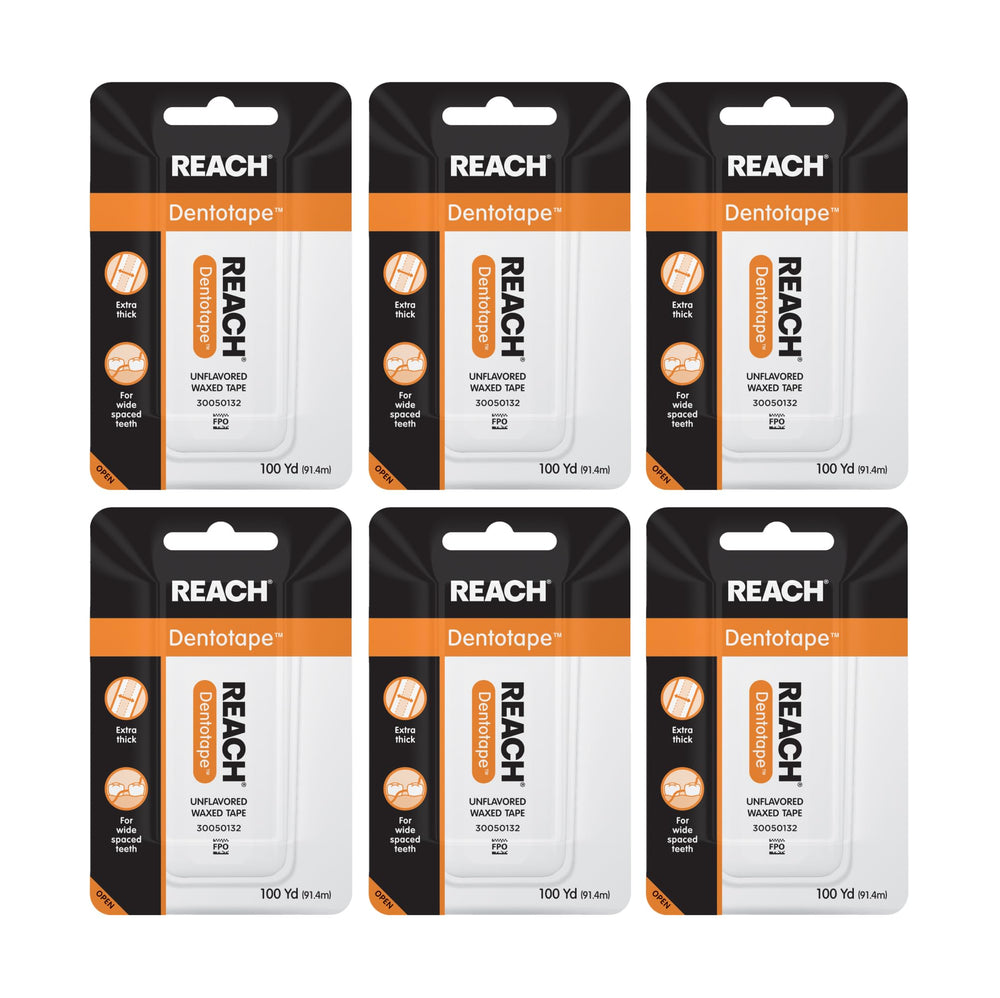Reach Dentotape waxed floss with extra-wide cleaning surface, 100 yards
