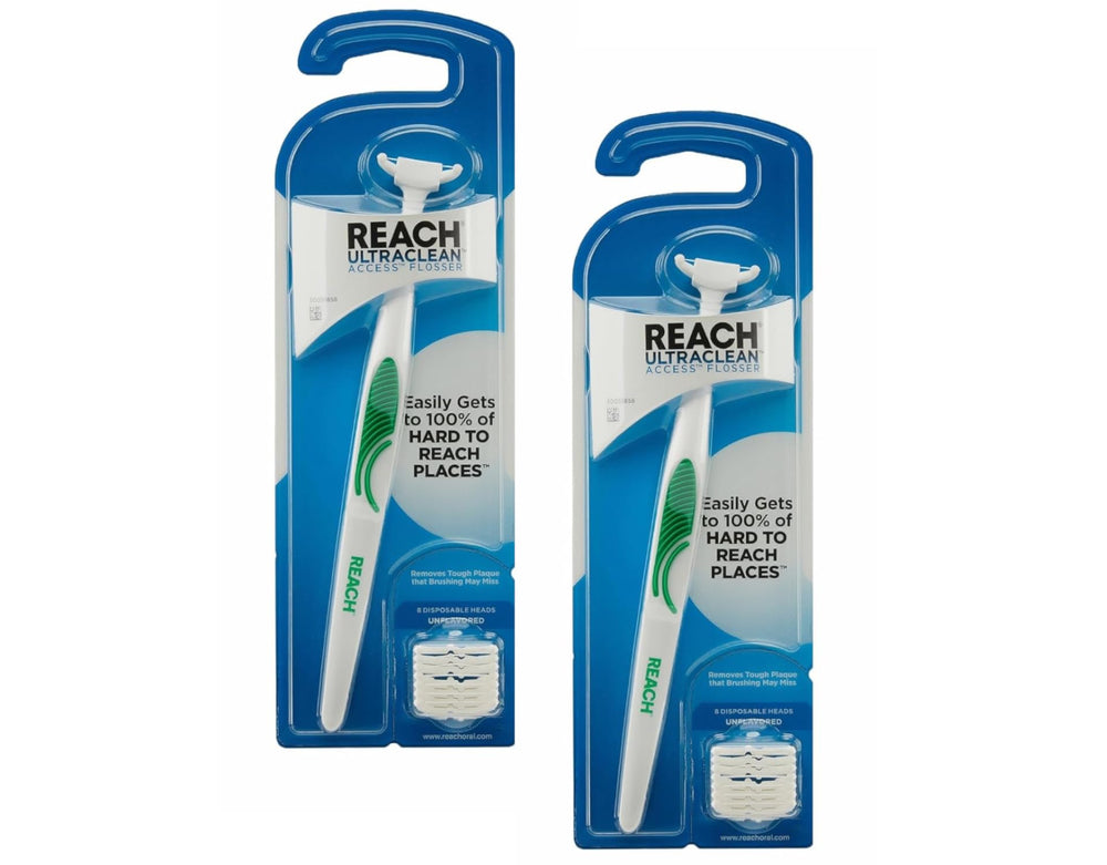 REACH Ultraclean Access Flosser with ergonomic non-slip handle