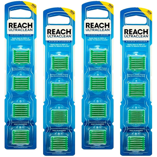Close-up of Reach Ultraclean Access Flossers mint refill head - 28-pack