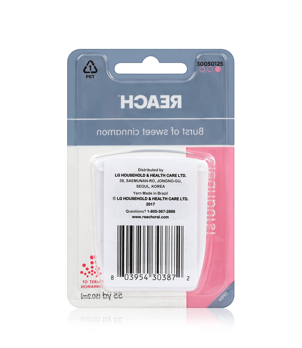 Product benefits icons on Reach dental floss packaging