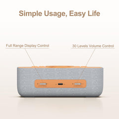 REACHER gradual wake and snooze feature for gentle mornings