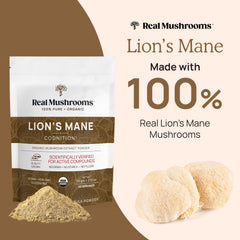 Lions Mane powder added to a glass of beverage