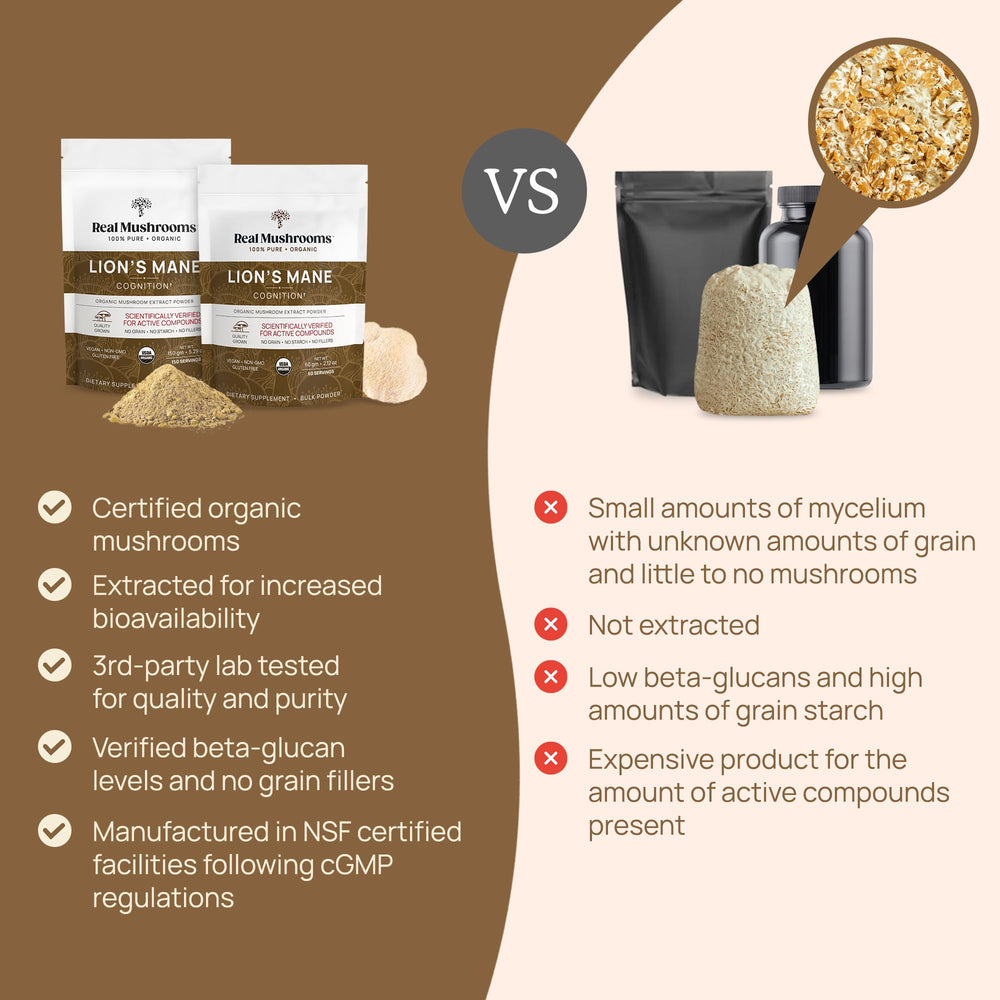 Lions Mane powder bottle and label