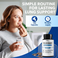 Real Science Nutrition Pulmonary Miracle capsules inside bottle show seal integrity.