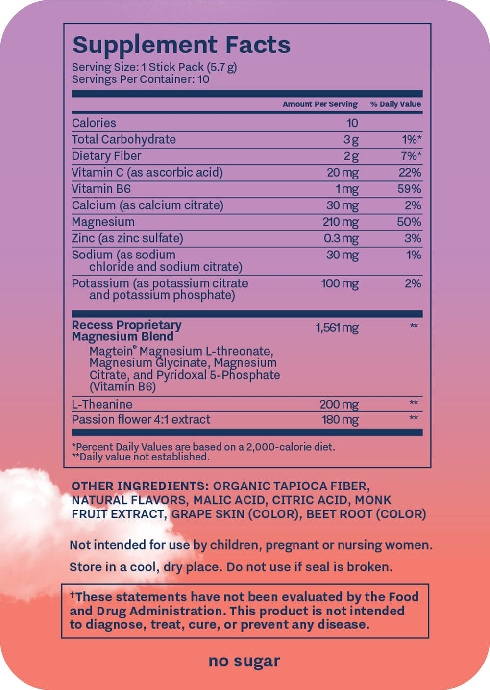 Recess Mood Powder Gradient Berry flavor packaging side