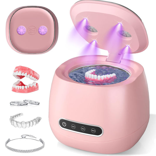 Rechargeable ultrasonic retainer cleaner with 45kHz cleaning