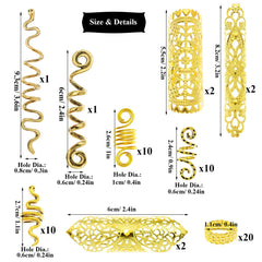 RechicGu dreadlock cuff rings in gold offer versatile styling options.