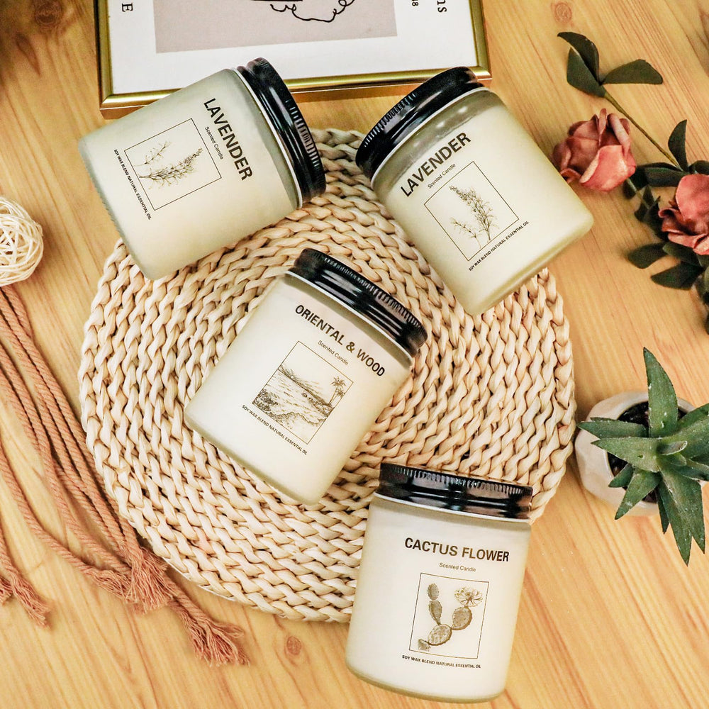 Recyclable frosted glass jar candle