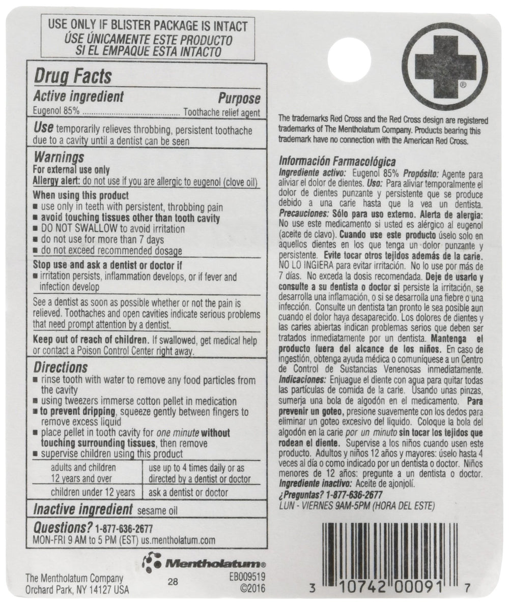 Product packaging for Red Cross Toothache Complete Medication Kit 0.12 oz, pack of 2