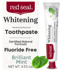 Red Seal Fluoride Free Whitening Toothpaste Mint tube front view