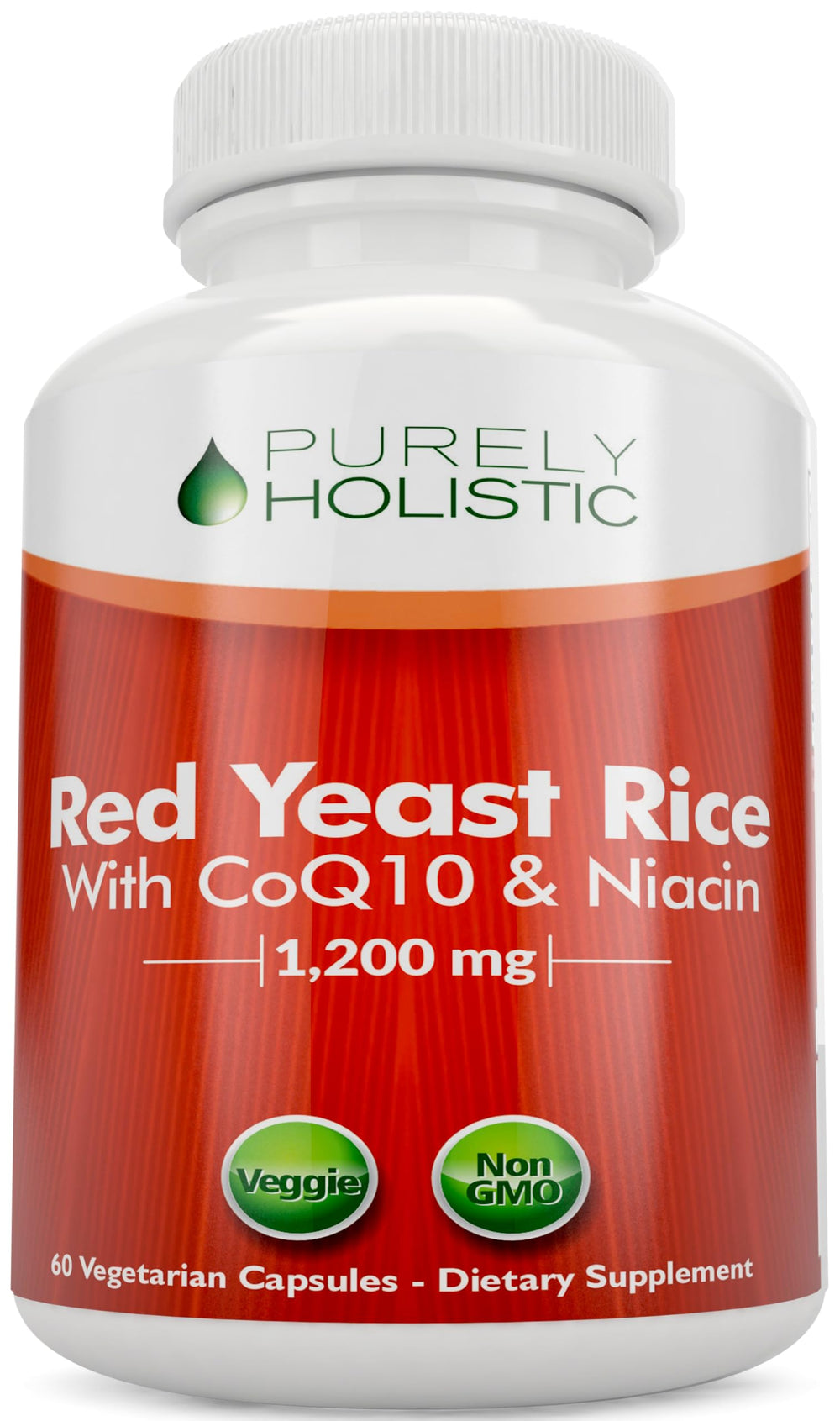 Purely Holistic Red Yeast Rice 1200mg with CoQ10 and Niacin bottle