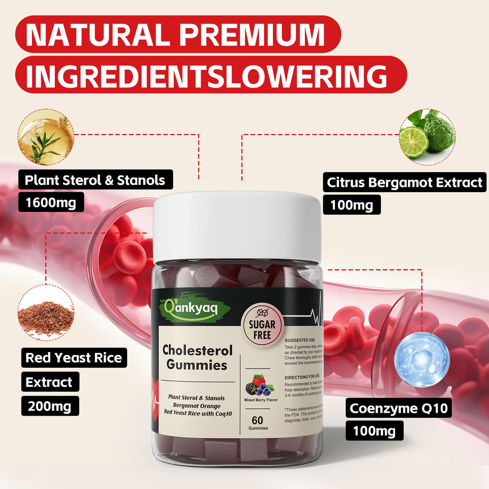 Red yeast rice, citrus bergamot, and CoQ10 ingredients