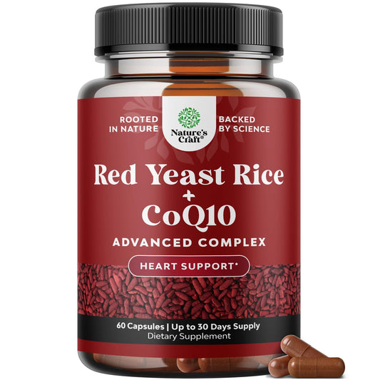 Red Yeast Rice with CoQ10 bottle - 60 capsules