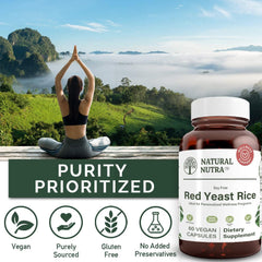 Capsules containing 600 mg Red Yeast Rice extract, gluten-free