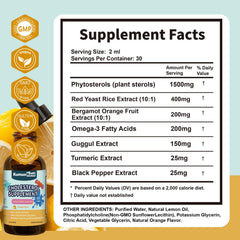 Red yeast rice liquid drops bottle and label