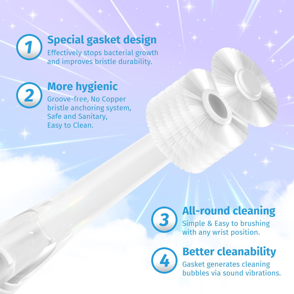 Toothbrush displaying 2-minute timer and 30-second quadrant reminders