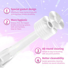 Close-up of soft bristles designed for delicate gums
