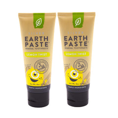 Front view of Redmond Earthpaste Lemon Twist 4 oz 2-pack