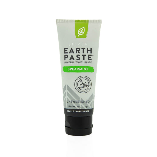 Redmond Earthpaste with Silver fluoride-free toothpaste in 4 oz tube, front view
