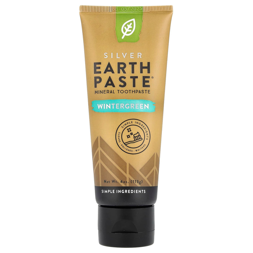 Three 4-ounce tubes of REDMOND Earthpaste Wintergreen toothpaste in a 3-pack