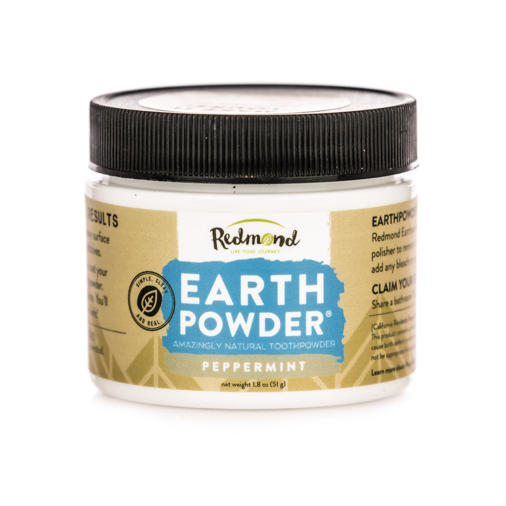 Redmond Earthpowder peppermint jar with label