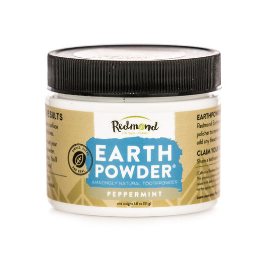 Redmond Earthpowder peppermint jar with label
