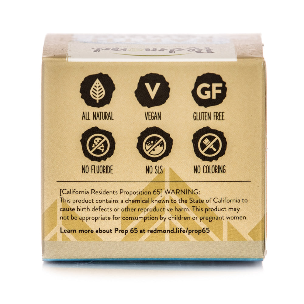 Gluten-free and vegan icons on Earthpowder packaging