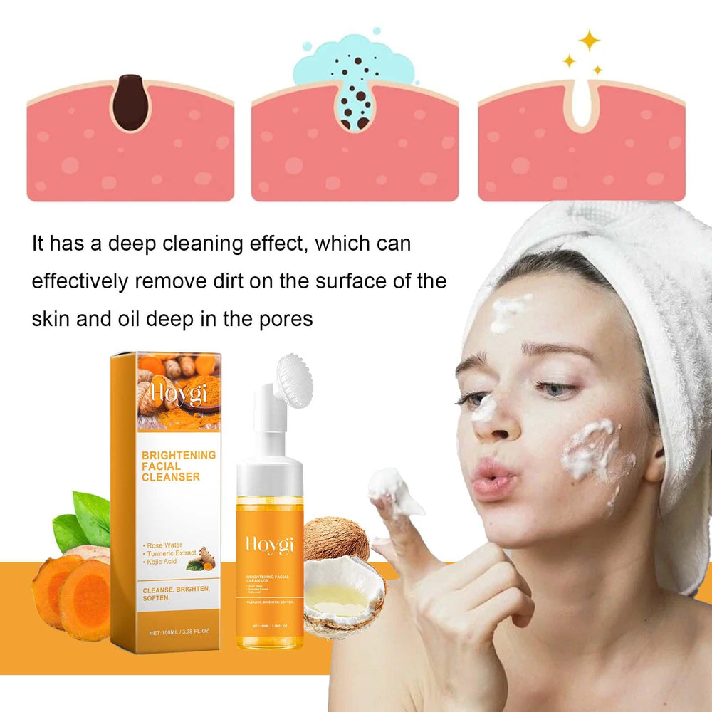 Close up of foam on Reepic Cosmer Turmeric Cleanser for gentle cleansing.