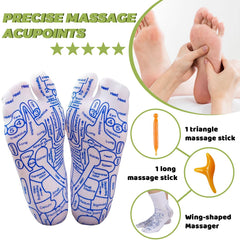 Close-up of embedded massage tools in reflexology socks