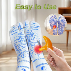 Small size reflexology socks laid flat