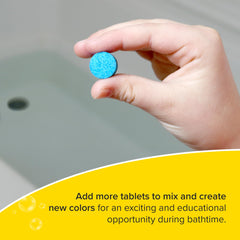 Regal Games colorful bath water with rainbow hues sparks sensory play for toddlers.