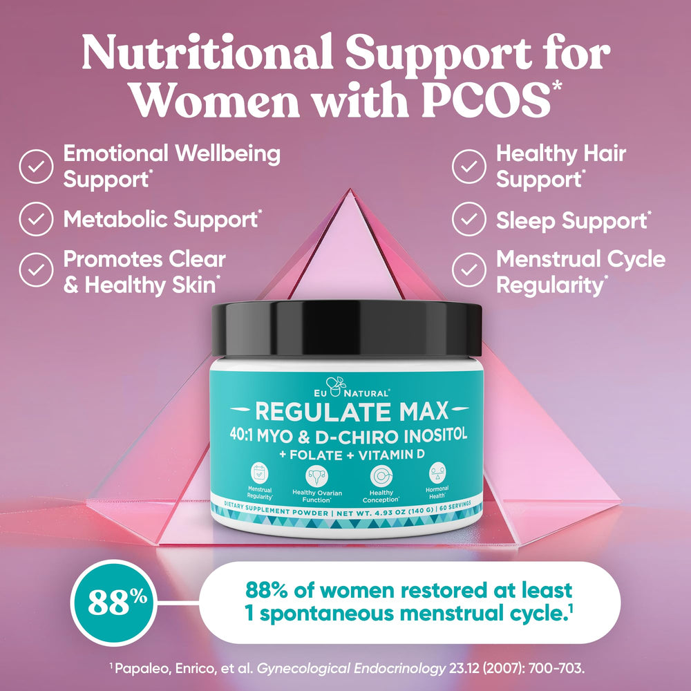 Label highlights include 4000 mg Myo-Inositol and 100 mg D-Chiro Inositol per serving