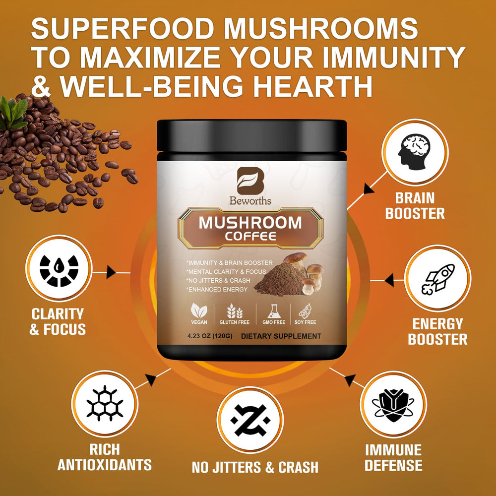Reishi mushroom powder used in coffee blend