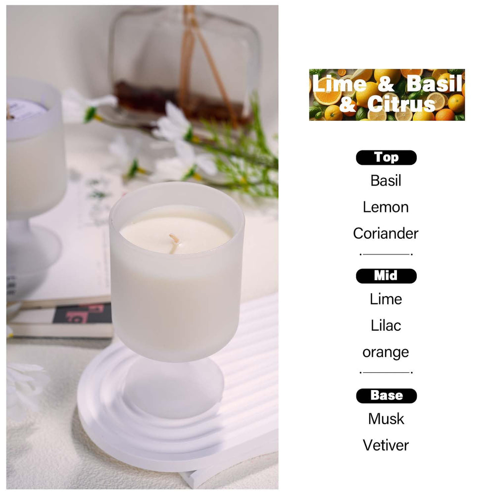 REKMO AMOY LANGYE candle jar closeup frosted glass adds elegant ambiance.