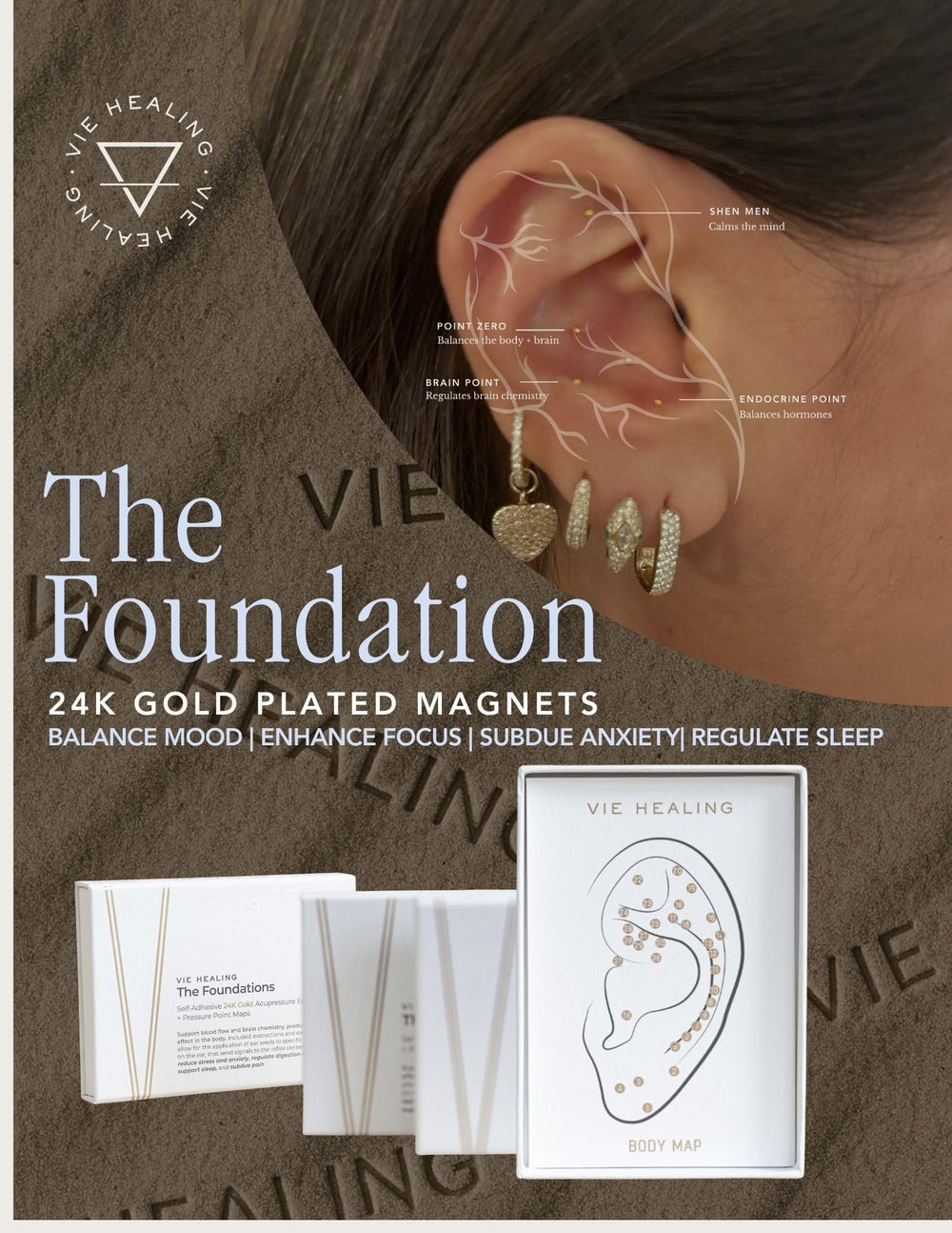 Relaxation concept with ear seeds in use during a calm moment