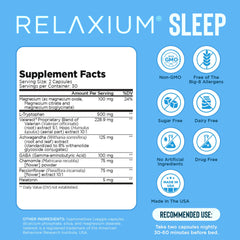 Benefits graphic showing Relaxium Sleep Aid advantages