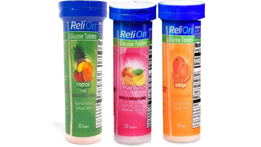 ReliOn Glucose Tablets Fruit Punch flavor – 6 pack of 10 tablets per pack