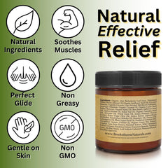 Applying Relief Arnica Cream after a workout for muscle recovery