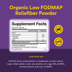 Relieffiber bottle label with Natural Factors branding