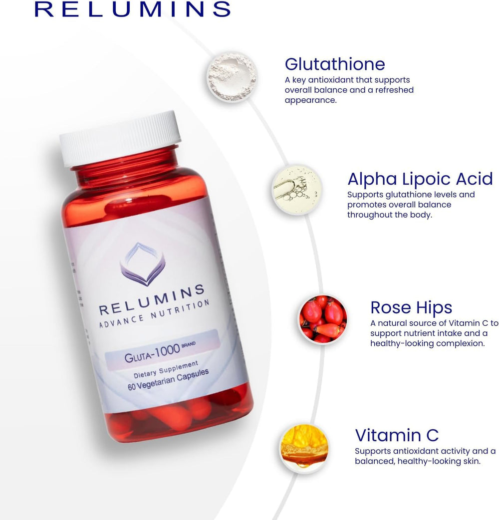 Relumins Gluta 1000 capsules inside bottle