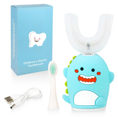 Renaelelife Kids Sonic Toothbrush Blue Dinosaur – front view