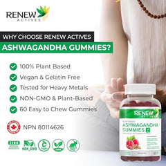Product label showing 60 gummies and 100MG per 4 gummies