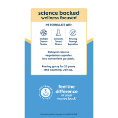Close-up of label highlighting 12-strain probiotic formula