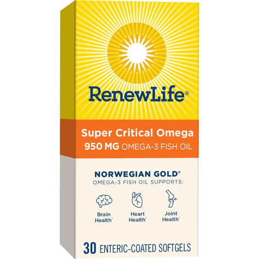 Renew Life Norwegian Gold Super Critical Omega Softgels bottle front